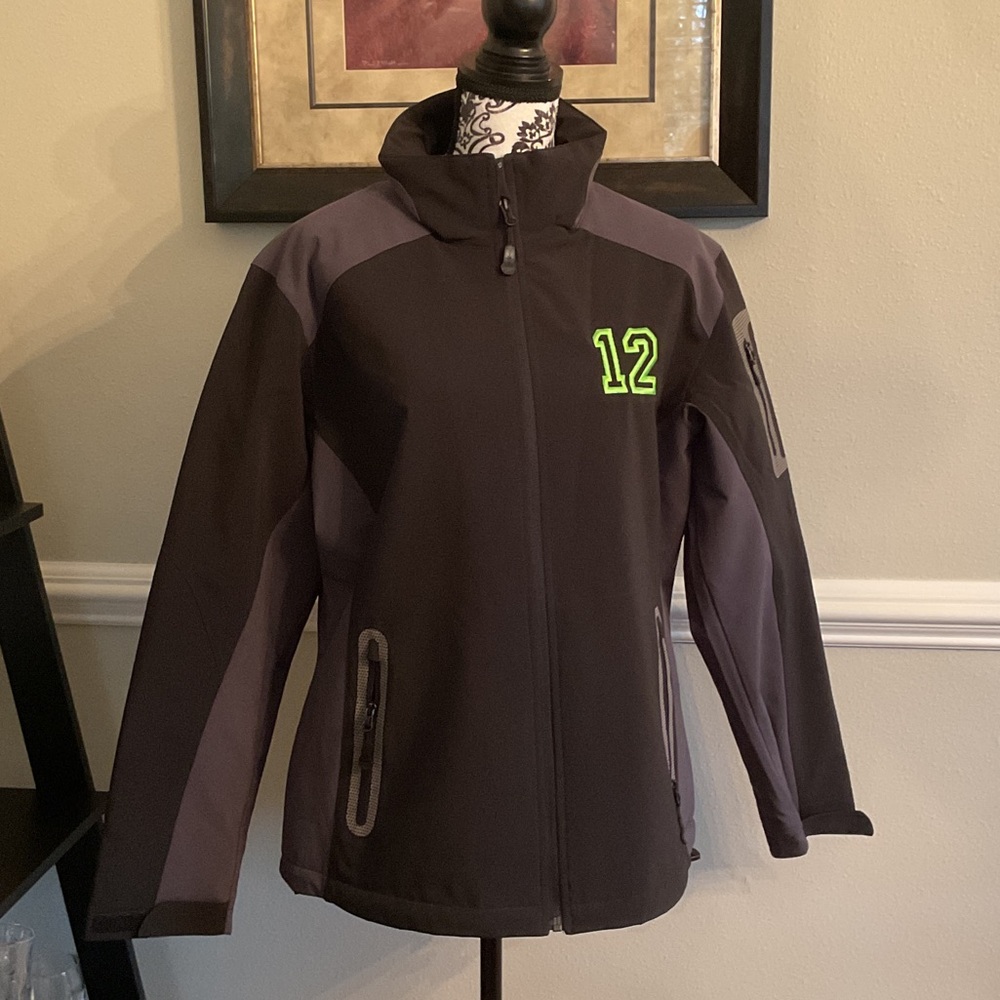 NWOT Black and Gray Jacket with Seattle Seahawks 12